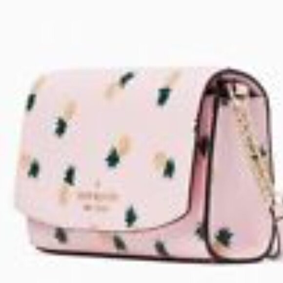 ♠️♠️ Kate Spade Staci Pineapple Print Small Crossbody Pink Multi NWT - Picture 3 of 7